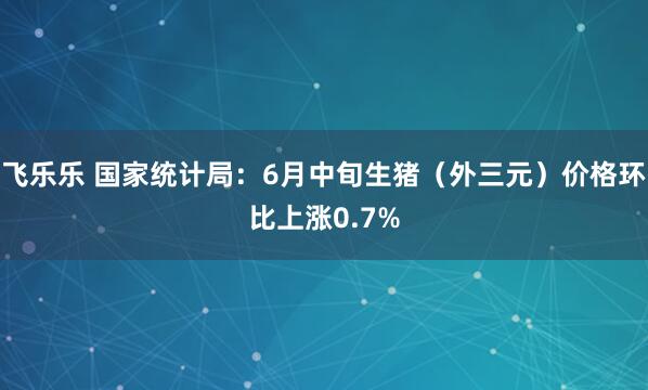 飞乐乐 国家统计局：6月中旬生猪（外三元）价格环比上涨0.7%