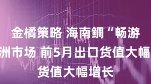 金橘策略 海南鲷“畅游”非洲市场 前5月出口货值大幅增长